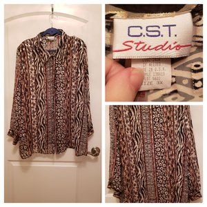 See through long sleeve blouse